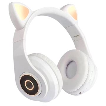 KIK KX5547 Bezdrátová sluchátka Cat Bluetooth 5.0 bílé