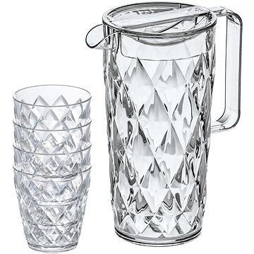 E-shop Koziol Gläserset 250 ml 4 Stück mit Krug 1,6 l kristallklar