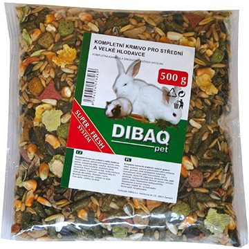 Dibaq Kompletná kŕmna zmes pre stredných a veľkých hlodavcov 500 g