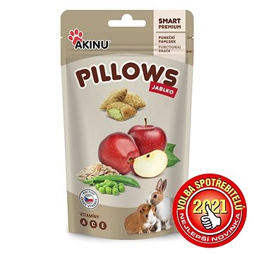 Akinu Pillows vankúšiky s jablkom pre hlodavce 40 g