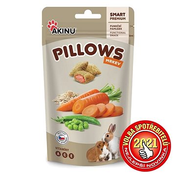Akinu Pillows vankúšiky s mrkvou pre hlodavce 40 g