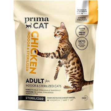 PrimaCat Kurča pre dospelé mačky, kastrované a žijúce vnútri 400 g
