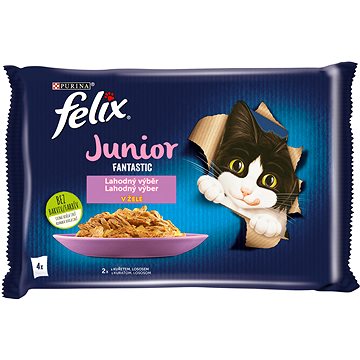 Felix Fantastic Junior s kuraťom a lososom v želé 4× 85 g