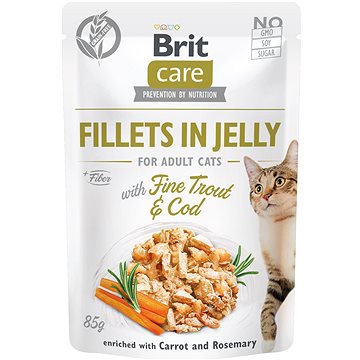 Brit Care Cat Fillets in Jelly with Fine Trout & Cod 85 g