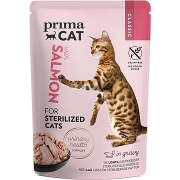 PrimaCat Kapsička pre sterilizované mačky filety s lososím mäsom v šťave 85 g