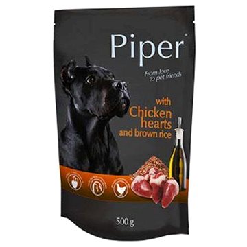 Piper Adult kapsička pre psov kuracie srdce a hnedá ryža 500 g
