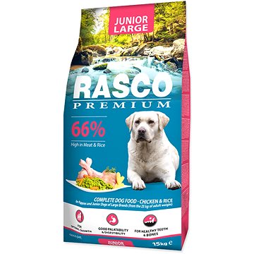 Rasco Granule Premium Junior Large kurča s ryžou 15 kg