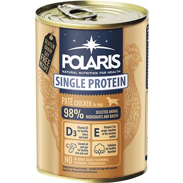 Polaris Single Protein Paté konzerva pre psov kuracia 400 g