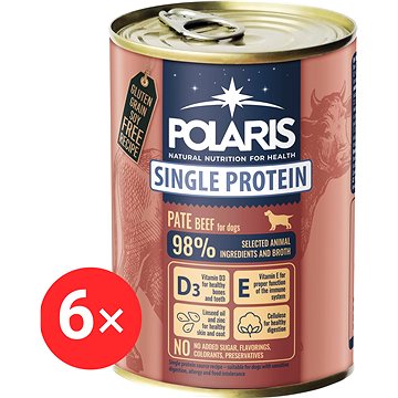 Polaris Single Protein Paté konzerva pre psov hovädzia 6× 400 g