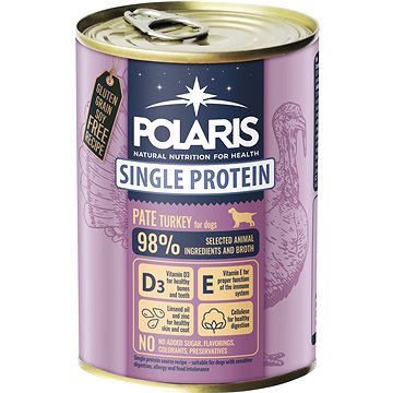 Polaris Single Protein Paté konzerva pre psov morčacia 400 g