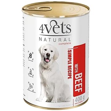 4Vets NATURAL SIMPLE RECIPE s hovädzím mäsom 400 g konzerva pre psov