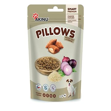 Akinu Pillows vankúšiky s múčnym červom a cibuľou pre psov 80 g