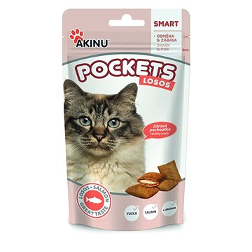 Akinu Pockets lososové vankúšiky pre mačky 40 g