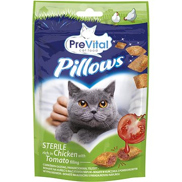 PreVital Pillows Vankúšiky pre sterilizované mačky s kuracím a tomatom 60 g