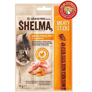 Shelma snack mäsové tyčinky bez obilnín, hydina 15 g
