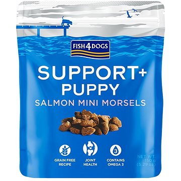 FISH4DOGS Maškrty pre šteniatka na podporu zdravia kĺbov s kúskami lososa 150 g