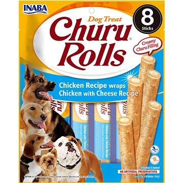 Inaba Churu Dog Rolls kuracie so syrom wraps 8× 12 g