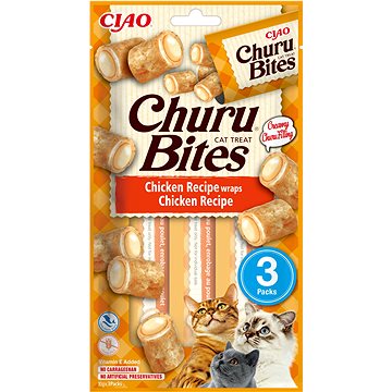 Ciao Churu Cat Bites kurací wraps s kuracím pyré 3× 10 g
