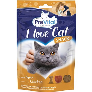 PreVital snack I love cat s čerstvým kuracím 60 g