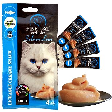 Fine Cat Exclusive krémová desiata pre mačky losos 4× 15 g