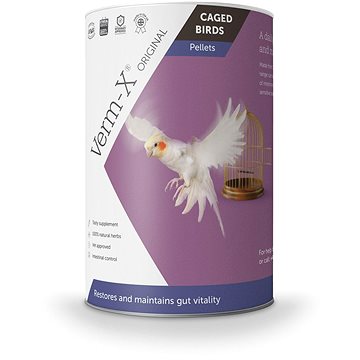 Verm-X Prírodné pelety proti črevným parazitom pre vtáky 100 g