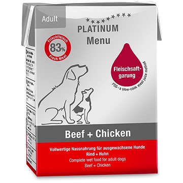Platinum natural menu beef chicken