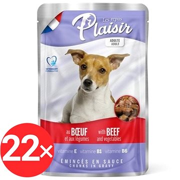 Plaisir Dog kapsička hovädzie so zeleninou 22× 100 g