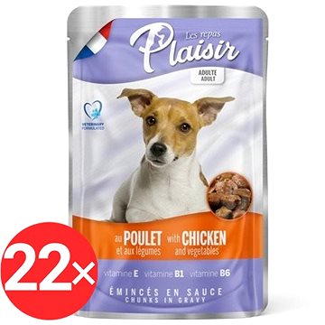Plaisir Dog kapsička kuracie so zeleninou 22 × 100 g