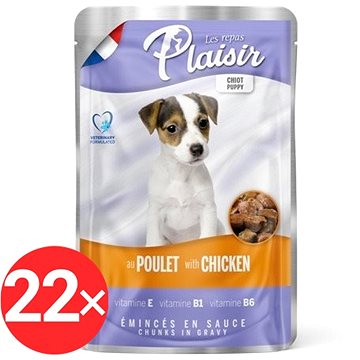 Plaisir Dog kapsička puppy pre šteniatka s kuracím 22 × 100 g