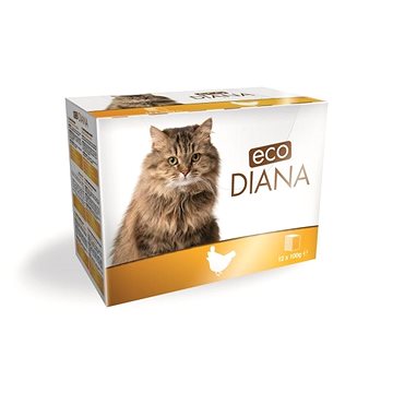 Eco Diana cat kapsičky kuracie kúsky v omáčke 12× 100 g