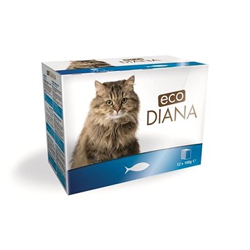 Eco Diana cat kapsičky rybie kúsky v omáčke 12× 100 g