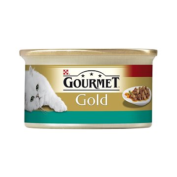 Gourmet gold 85 g s lososom a kuraťom, kúsky v šťave