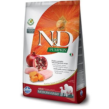 N&D grain free pumpkin dog adult M/L chicken & pomegranate 12 kg