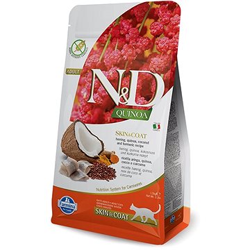 N&D grain free quinoa cat skin & coat herring & coconut 1,5 kg