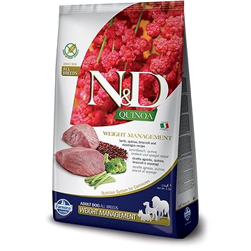N&D grain free quinoa dog weight Mnmgnt lamb & broccoli 2,5 kg