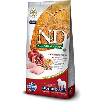N&D low grain dog adult maxi chicken & Pomegranat 12 kg