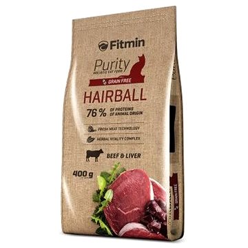 Fitmin cat Purity Hairball s čerstvým hovädzím pre dlhosrsté mačky 400 g