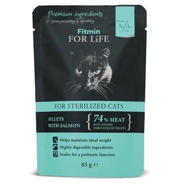 Fitmin For Life Lososová kapsička pre mačky 85 g