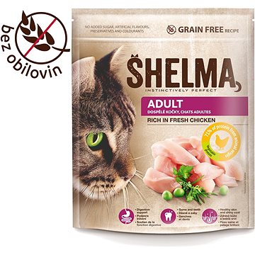 Shelma Adult bezobilné granule s čerstvým kuracím pre dospelé mačky 750 g