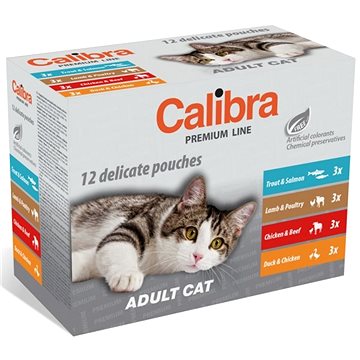 Calibra Cat kapsička Premium Adult multipack 12× 100 g