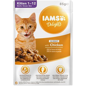 Kapsička IAMS mačiatko – kura v omáčke 85 g