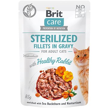 Brit Care Cat Sterilized Fillets in Gravy with Healthy Rabbit 85 g