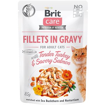 Brit Care Cat Fillets in Gravy with Tender Turkey & Savory Salmon 85 g