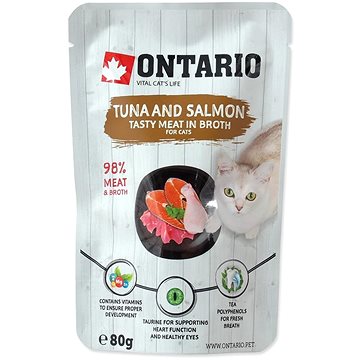 Ontario Kapsička tuniak a losos vo vývare 80 g