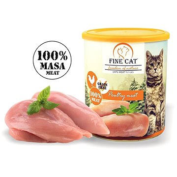 FINE CAT FoN konzerva pre mačky HYDINOVÁ, 100 % mäsa, 800 g
