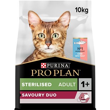 Pro Plan cat Sterilised savoury duo s treskou a pstruhom 10 kg