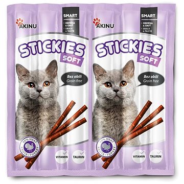 Akinu Stickies, pre mačky, 6 × 5 g, morčacie tyčinky