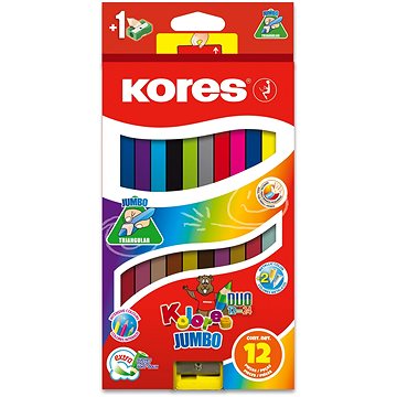 E-shop KORES JUMBO KOLORES DUO Buntstifte - 12 Stück (24 Farben)