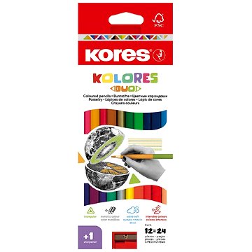 E-shop KORES KOLORES DUO Buntstifte - dreieckig - doppelseitig - 12 Stück (24 Farben)