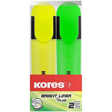 E-shop KORES BRIGHT LINER PLUS 2er-Set (gelb, grün)